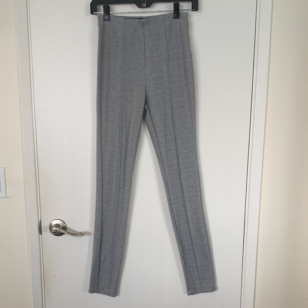 Tahari Black And Gray Textured Pants